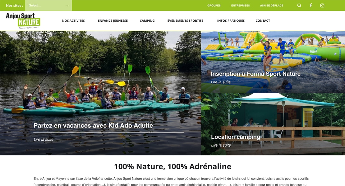 anjou sport nature home webdesign